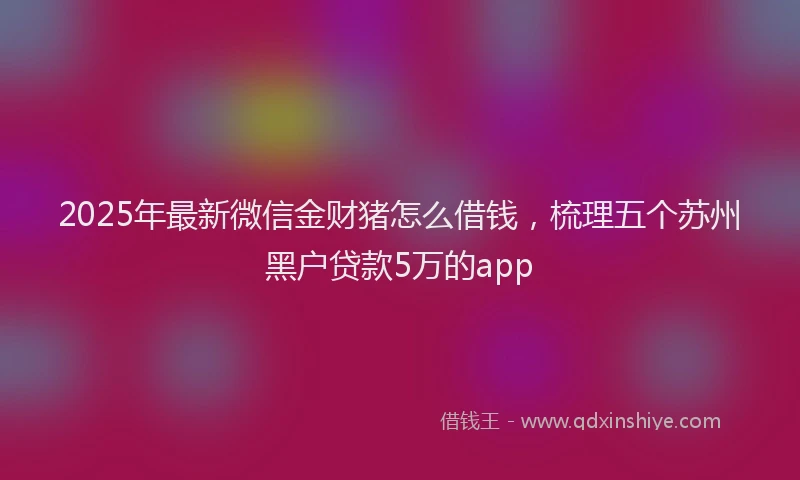 2025年最新微信金财猪怎么借钱，梳理五个苏州黑户贷款5万的app