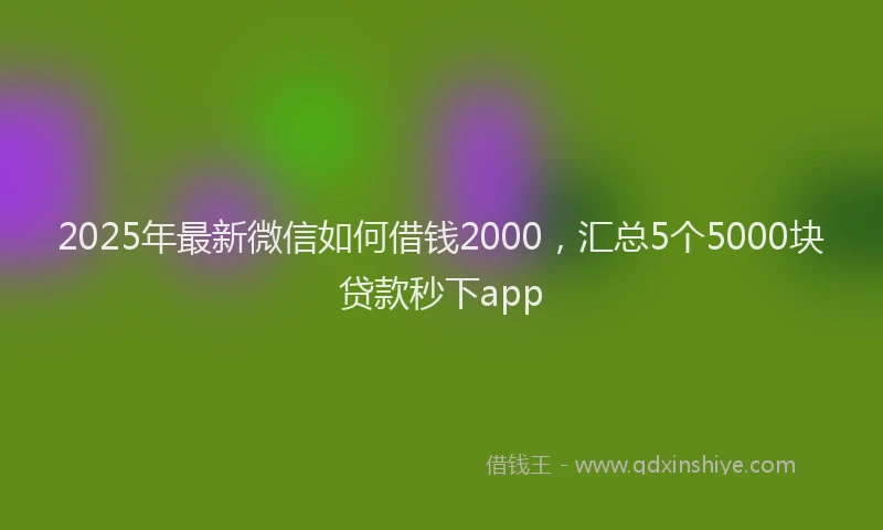 2025年最新微信如何借钱2000，汇总5个5000块贷款秒下app