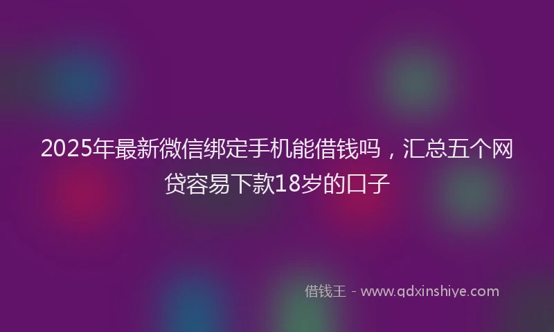 2025年最新微信绑定手机能借钱吗，汇总五个网贷容易下款18岁的口子