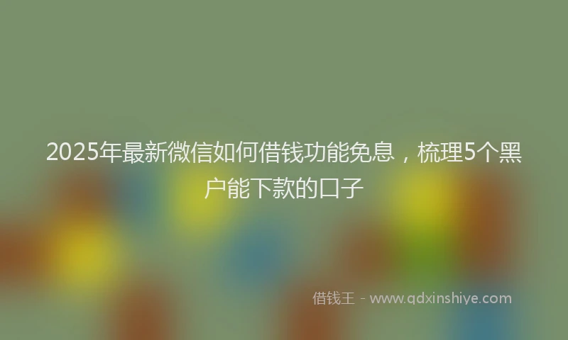 2025年最新微信如何借钱功能免息，梳理5个黑户能下款的口子