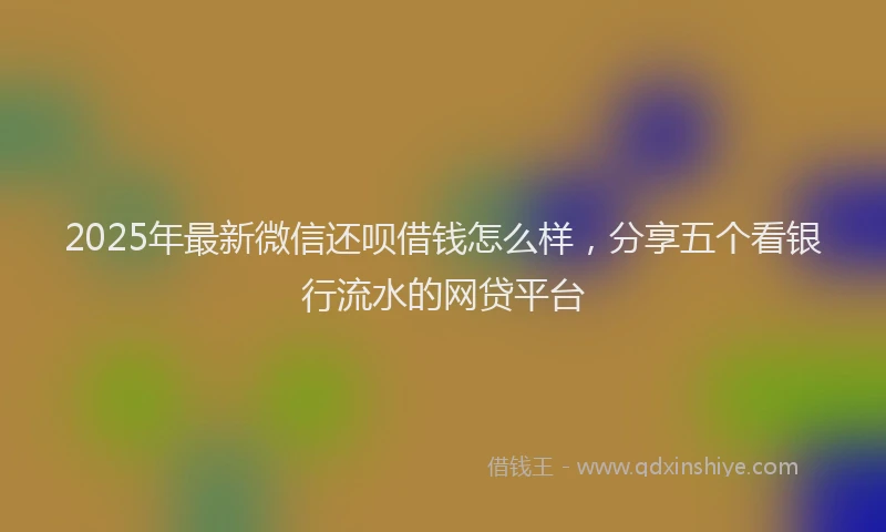 2025年最新微信还呗借钱怎么样，分享五个看银行流水的网贷平台