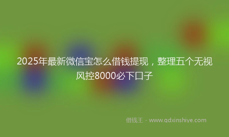 2025年最新微信宝怎么借钱提现，整理五个无视风控8000必下口子