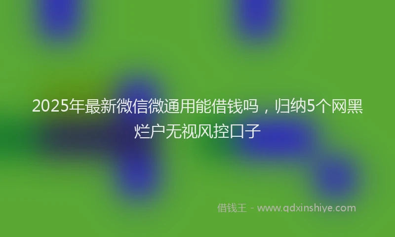 2025年最新微信微通用能借钱吗，归纳5个网黑烂户无视风控口子