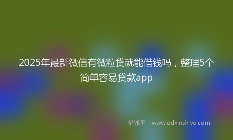 2025年最新微信有微粒贷就能借钱吗，整理5个简单容易贷款app
