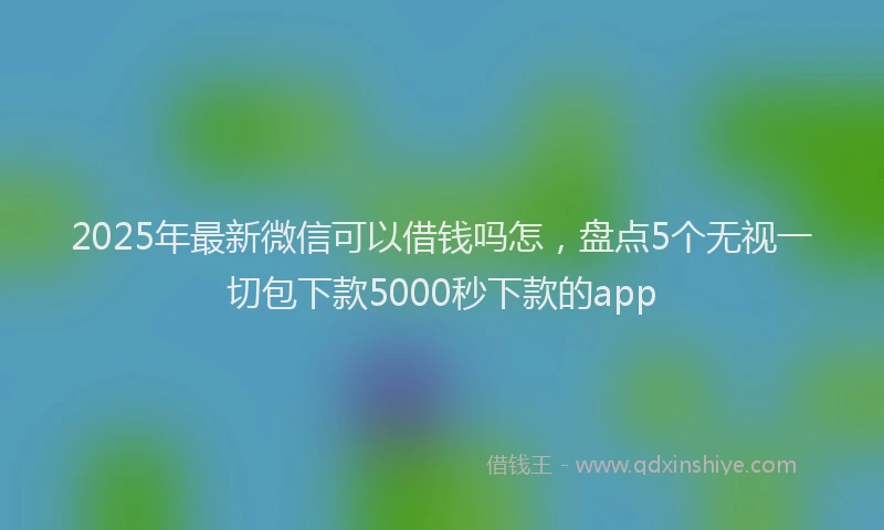 2025年最新微信可以借钱吗怎，盘点5个无视一切包下款5000秒下款的app