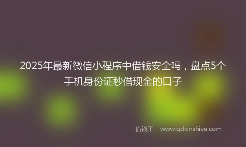 2025年最新微信小程序中借钱安全吗，盘点5个手机身份证秒借现金的口子