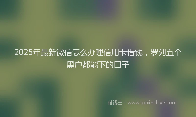 2025年最新微信怎么办理信用卡借钱，罗列五个黑户都能下的口子
