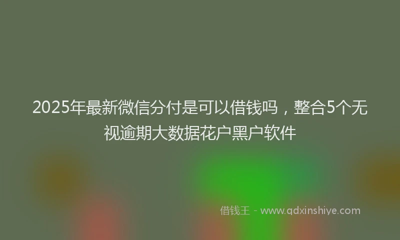 2025年最新微信分付是可以借钱吗，整合5个无视逾期大数据花户黑户软件