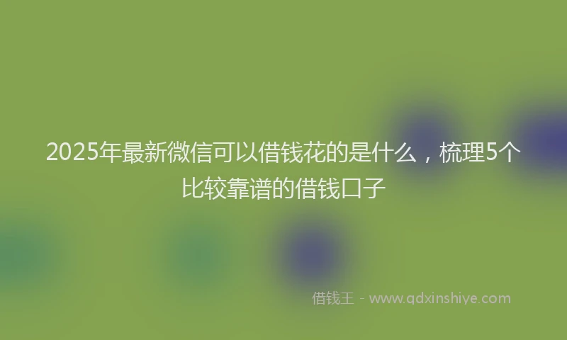2025年最新微信可以借钱花的是什么，梳理5个比较靠谱的借钱口子