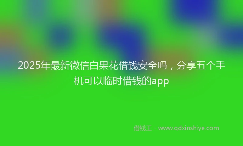2025年最新微信白果花借钱安全吗，分享五个手机可以临时借钱的app