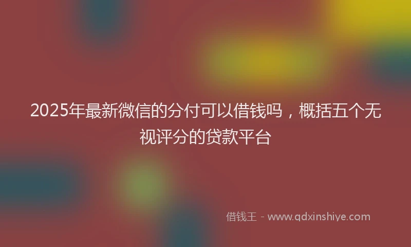 2025年最新微信的分付可以借钱吗，概括五个无视评分的贷款平台