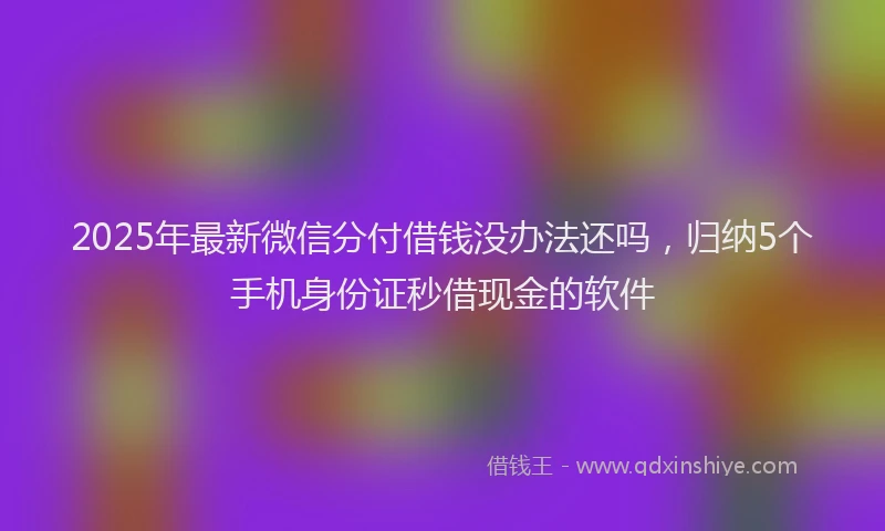 2025年最新微信分付借钱没办法还吗，归纳5个手机身份证秒借现金的软件
