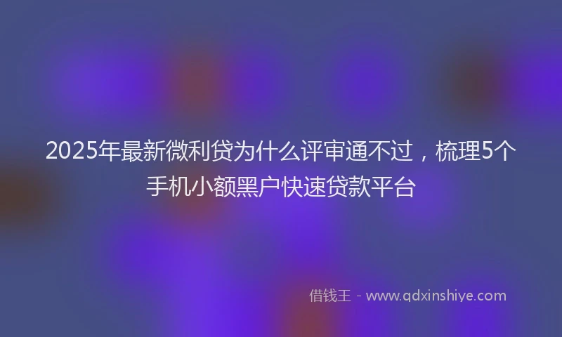 2025年最新微利贷为什么评审通不过，梳理5个手机小额黑户快速贷款平台