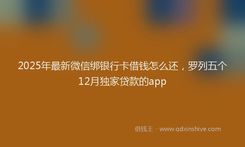 2025年最新微信绑银行卡借钱怎么还，罗列五个12月独家贷款的app