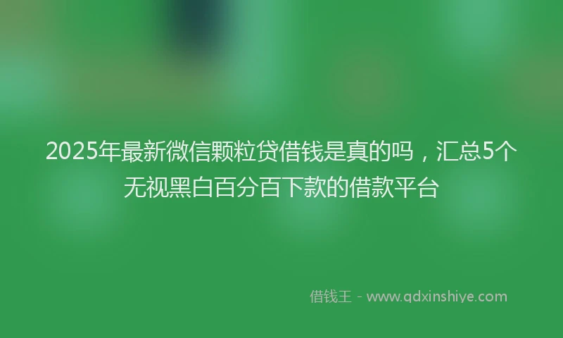 2025年最新微信颗粒贷借钱是真的吗，汇总5个无视黑白百分百下款的借款平台
