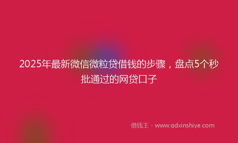2025年最新微信微粒贷借钱的步骤，盘点5个秒批通过的网贷口子