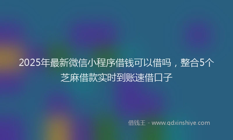 2025年最新微信小程序借钱可以借吗，整合5个芝麻借款实时到账速借口子
