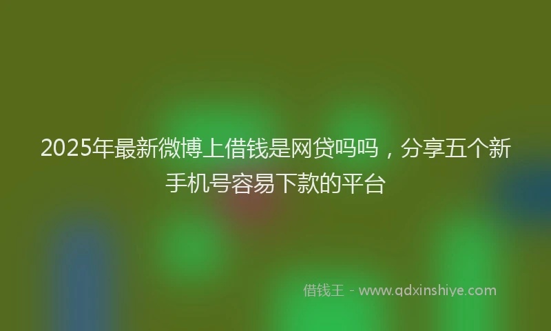 2025年最新微博上借钱是网贷吗吗，分享五个新手机号容易下款的平台