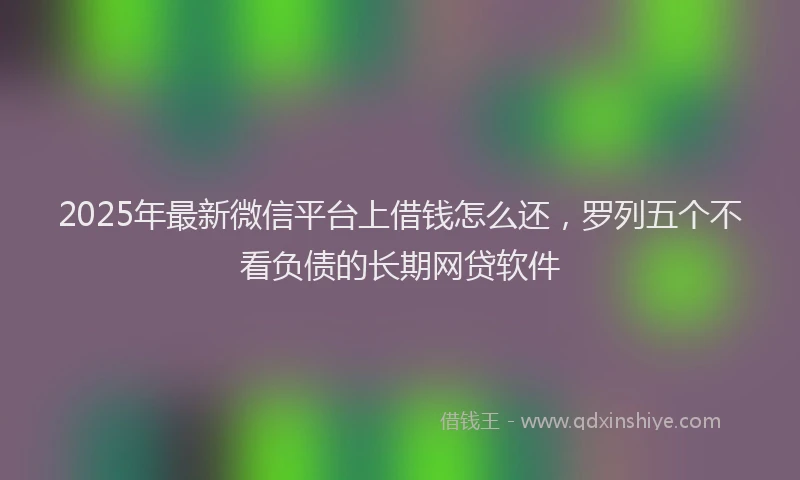 2025年最新微信平台上借钱怎么还，罗列五个不看负债的长期网贷软件
