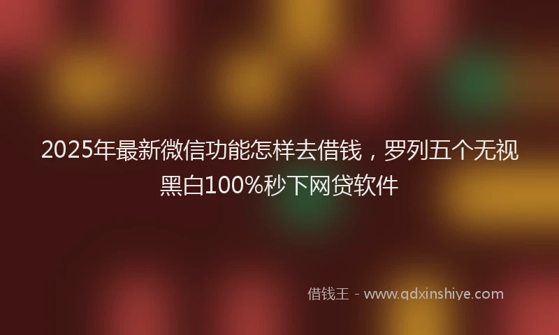 2025年最新微信功能怎样去借钱，罗列五个无视黑白100%秒下网贷软件