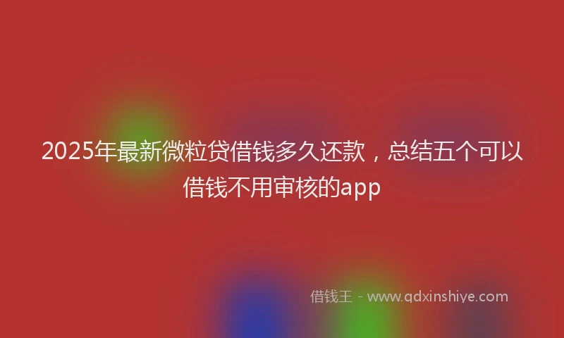 2025年最新微粒贷借钱多久还款，总结五个可以借钱不用审核的app