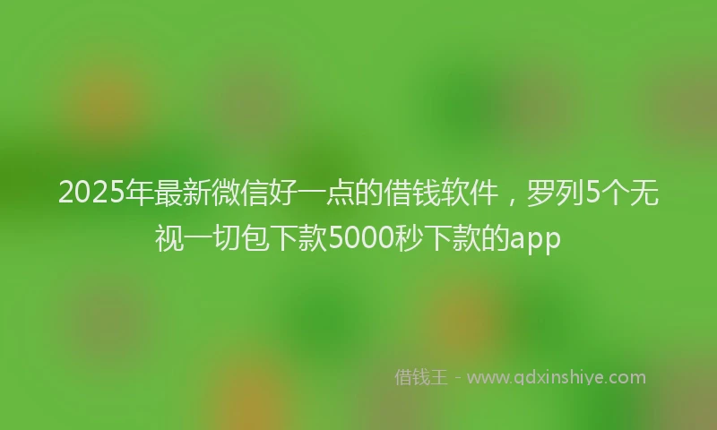 2025年最新微信好一点的借钱软件，罗列5个无视一切包下款5000秒下款的app