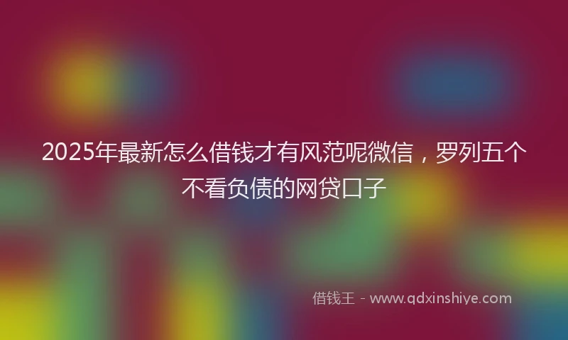 2025年最新怎么借钱才有风范呢微信，罗列五个不看负债的网贷口子