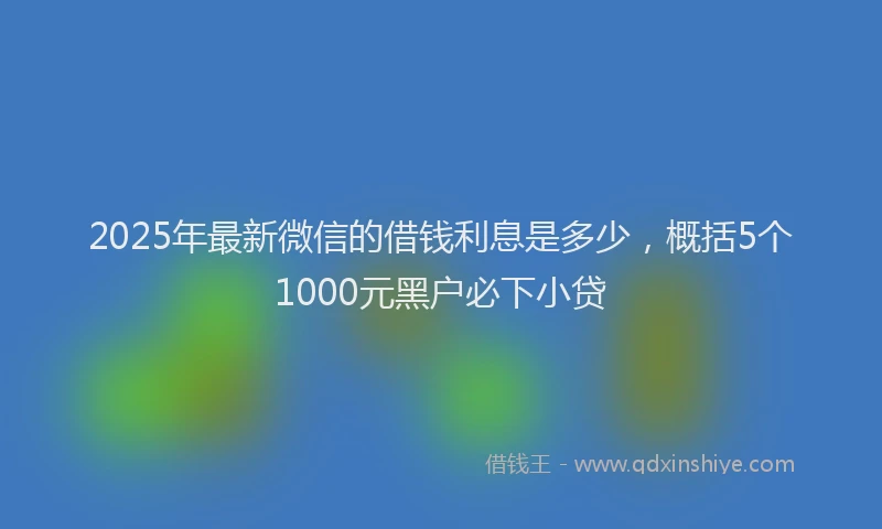 2025年最新微信的借钱利息是多少，概括5个1000元黑户必下小贷