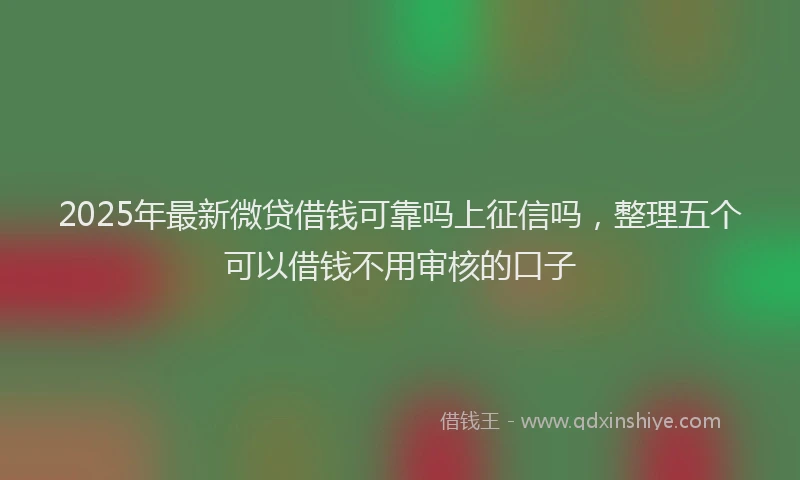 2025年最新微贷借钱可靠吗上征信吗，整理五个可以借钱不用审核的口子