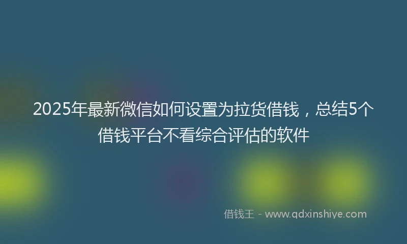 2025年最新微信如何设置为拉货借钱，总结5个借钱平台不看综合评估的软件