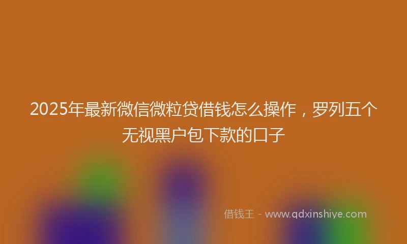 2025年最新微信微粒贷借钱怎么操作，罗列五个无视黑户包下款的口子