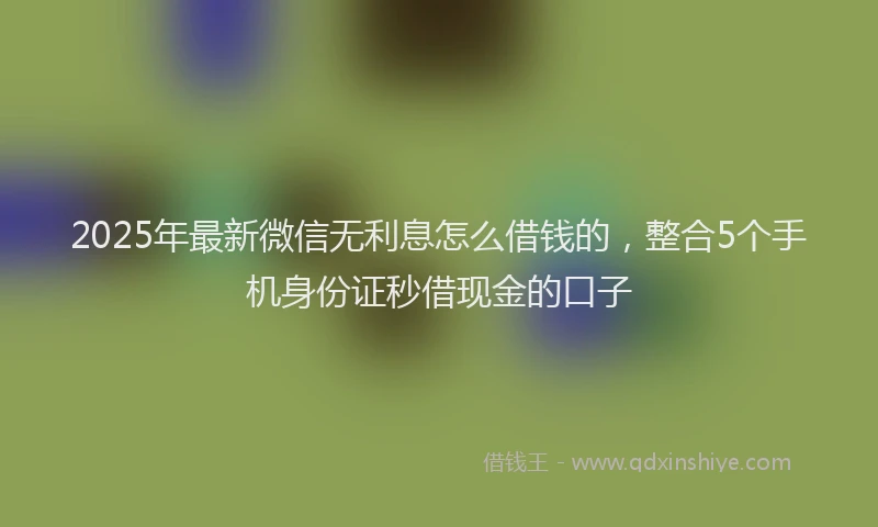 2025年最新微信无利息怎么借钱的，整合5个手机身份证秒借现金的口子