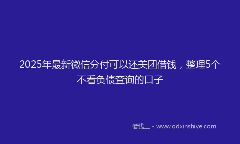 2025年最新微信分付可以还美团借钱，整理5个不看负债查询的口子