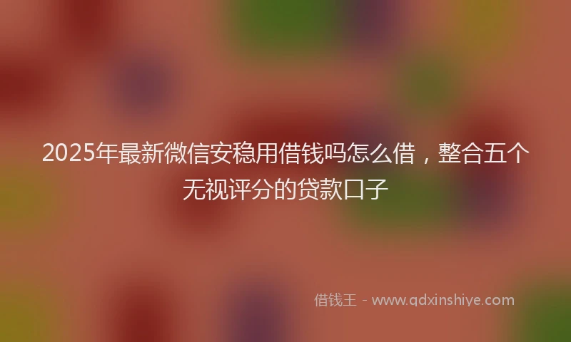 2025年最新微信安稳用借钱吗怎么借，整合五个无视评分的贷款口子