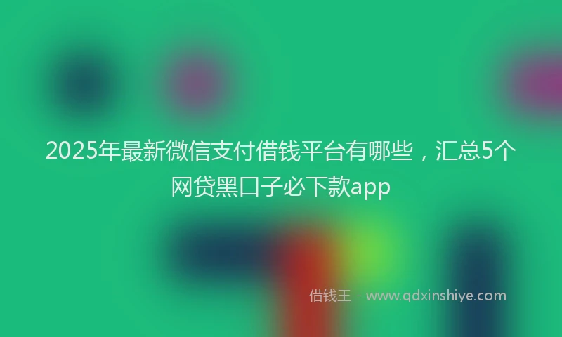 2025年最新微信支付借钱平台有哪些，汇总5个网贷黑口子必下款app