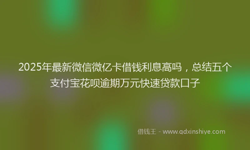 2025年最新微信微亿卡借钱利息高吗，总结五个支付宝花呗逾期万元快速贷款口子