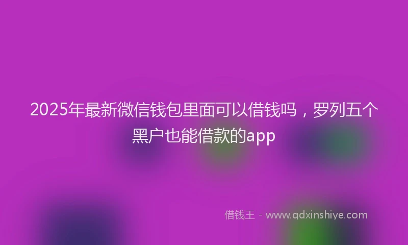 2025年最新微信钱包里面可以借钱吗，罗列五个黑户也能借款的app