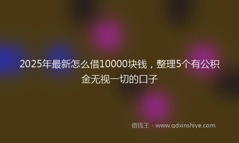 2025年最新怎么借10000块钱，整理5个有公积金无视一切的口子