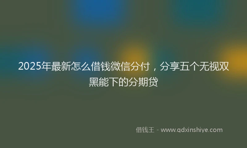 2025年最新怎么借钱微信分付，分享五个无视双黑能下的分期贷