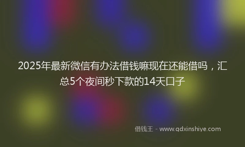2025年最新微信有办法借钱嘛现在还能借吗，汇总5个夜间秒下款的14天口子
