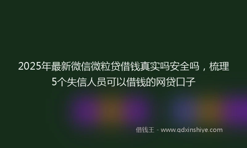 2025年最新微信微粒贷借钱真实吗安全吗，梳理5个失信人员可以借钱的网贷口子