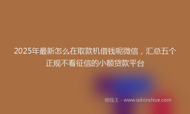 2025年最新怎么在取款机借钱呢微信，汇总五个正规不看征信的小额贷款平台