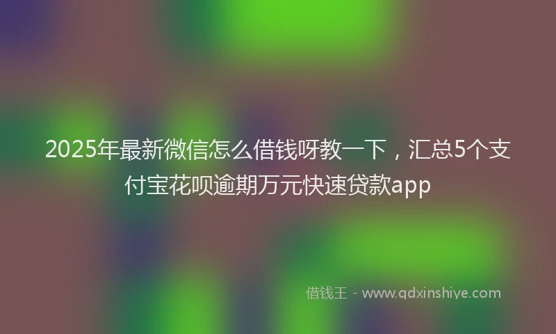 2025年最新微信怎么借钱呀教一下，汇总5个支付宝花呗逾期万元快速贷款app