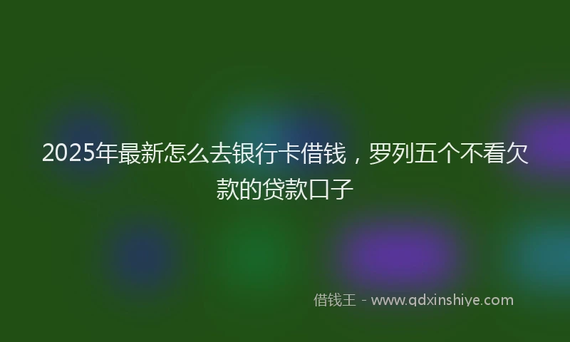 2025年最新怎么去银行卡借钱，罗列五个不看欠款的贷款口子