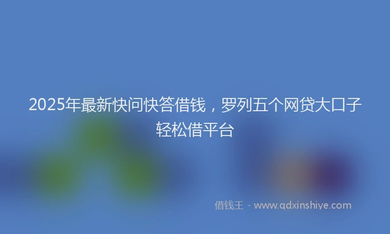 2025年最新快问快答借钱，罗列五个网贷大口子轻松借平台