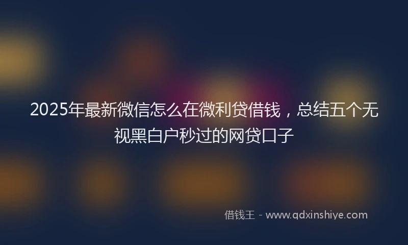 2025年最新微信怎么在微利贷借钱，总结五个无视黑白户秒过的网贷口子