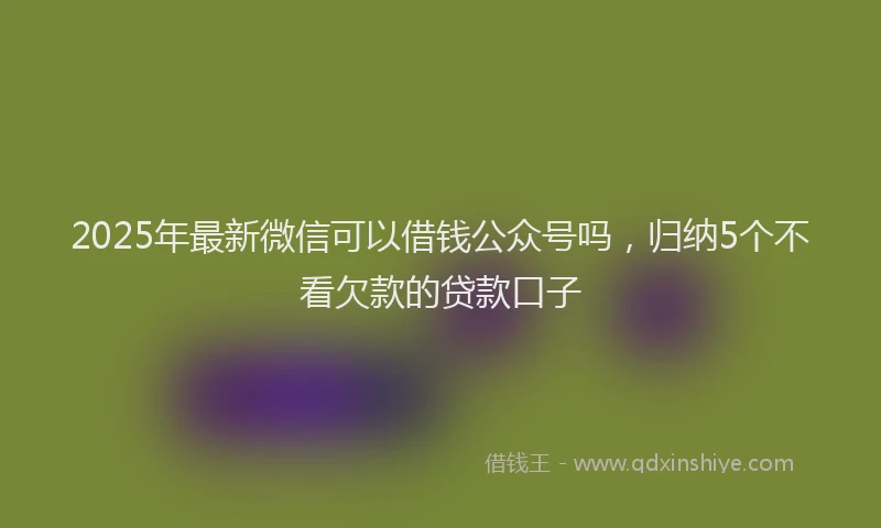 2025年最新微信可以借钱公众号吗,归纳5个不看欠款的贷款口子