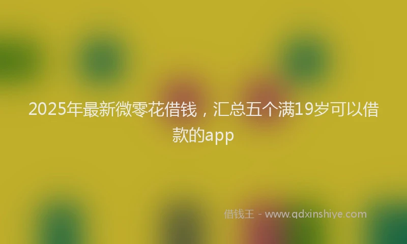 2025年最新微零花借钱，汇总五个满19岁可以借款的app