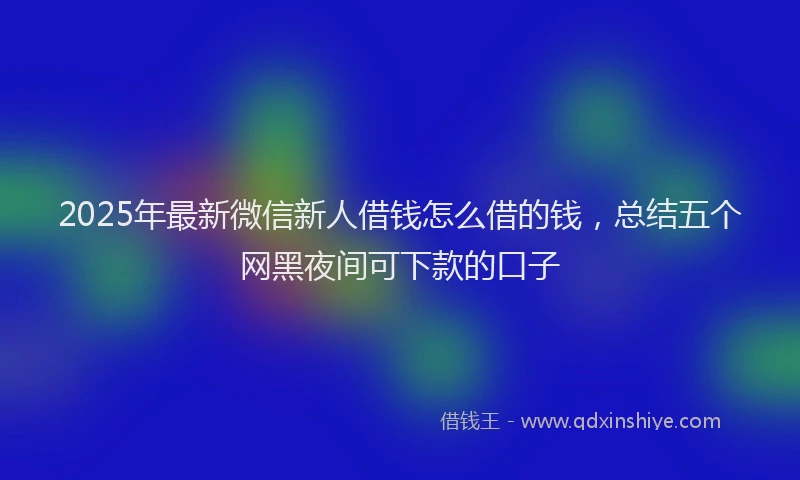 2025年最新微信新人借钱怎么借的钱，总结五个网黑夜间可下款的口子
