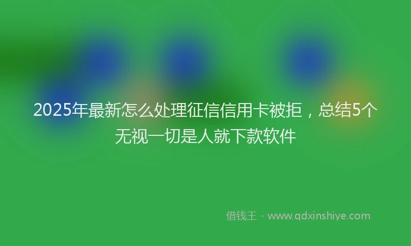 2025年最新怎么处理征信信用卡被拒，总结5个无视一切是人就下款软件